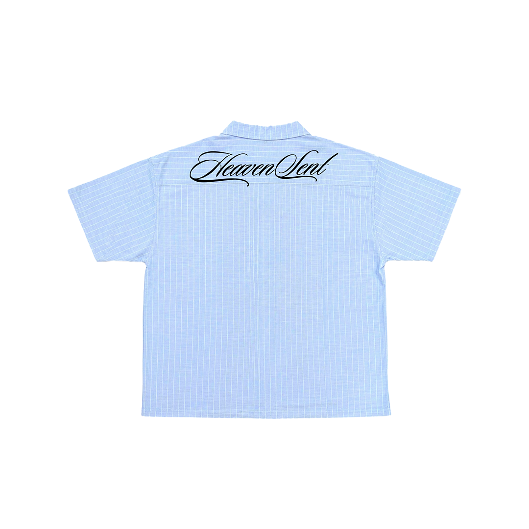 HS CURSIVE BLUE BUTTON UP